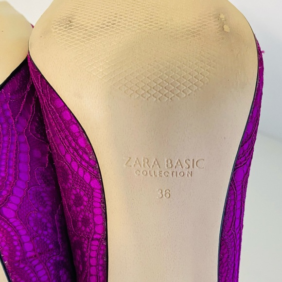 Zara Shoes Zara Pink Lace Pointy Heel Stilettos Poshmark